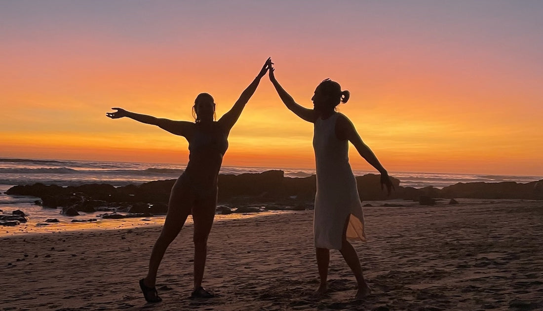 Friends in sunset