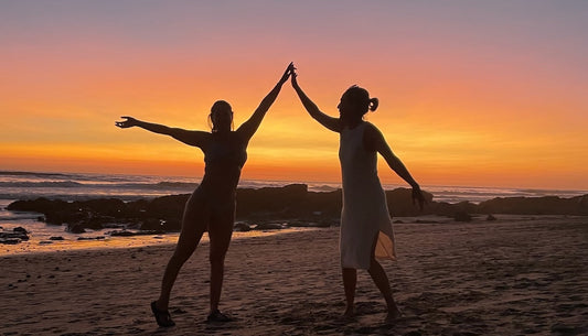 Friends in sunset