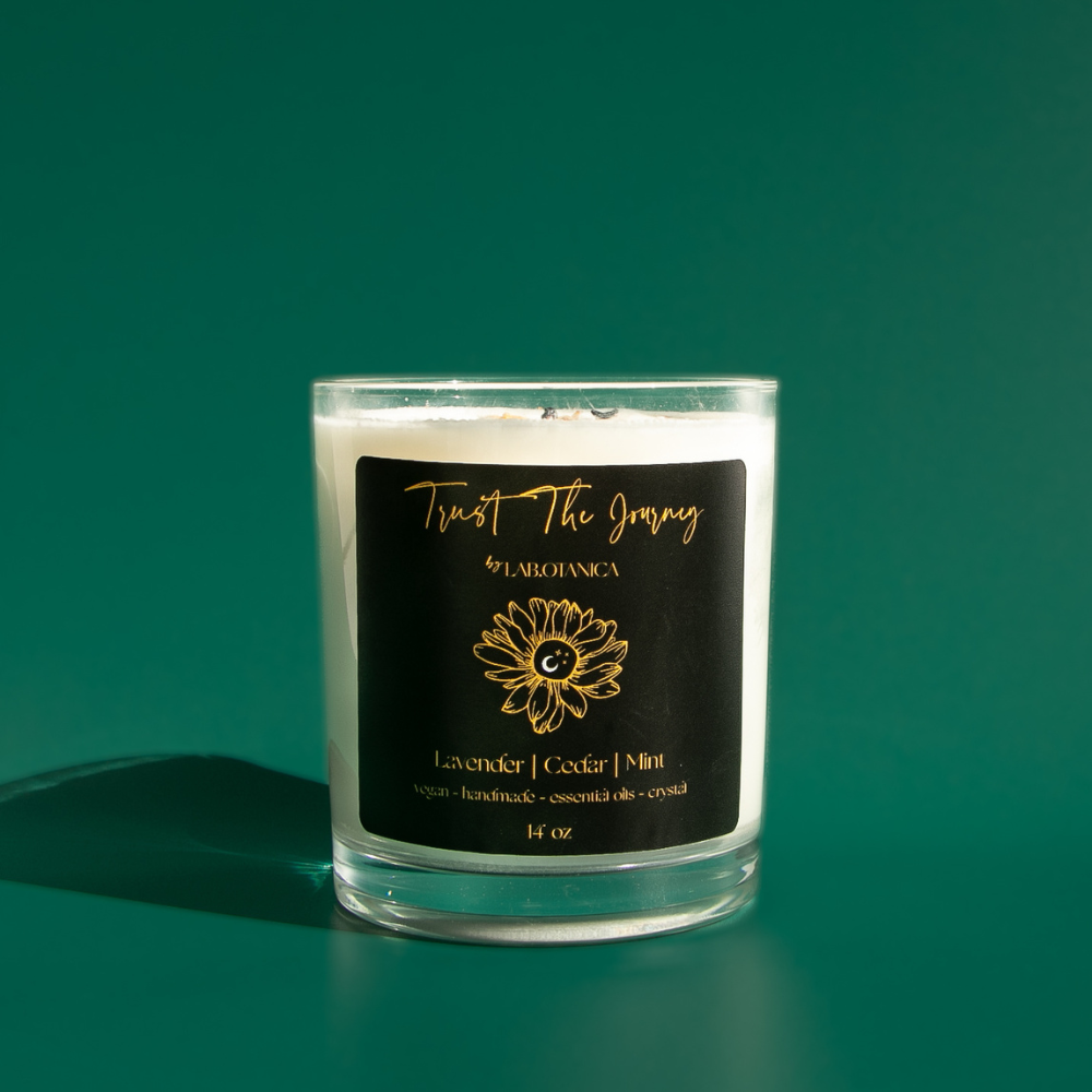 Product shot of Trust the Journey Intention Candle 14oz